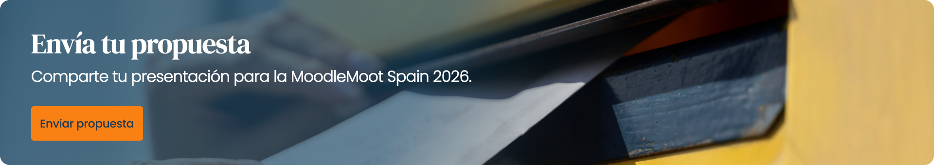Banner con CTA para subir propuesta de presentación